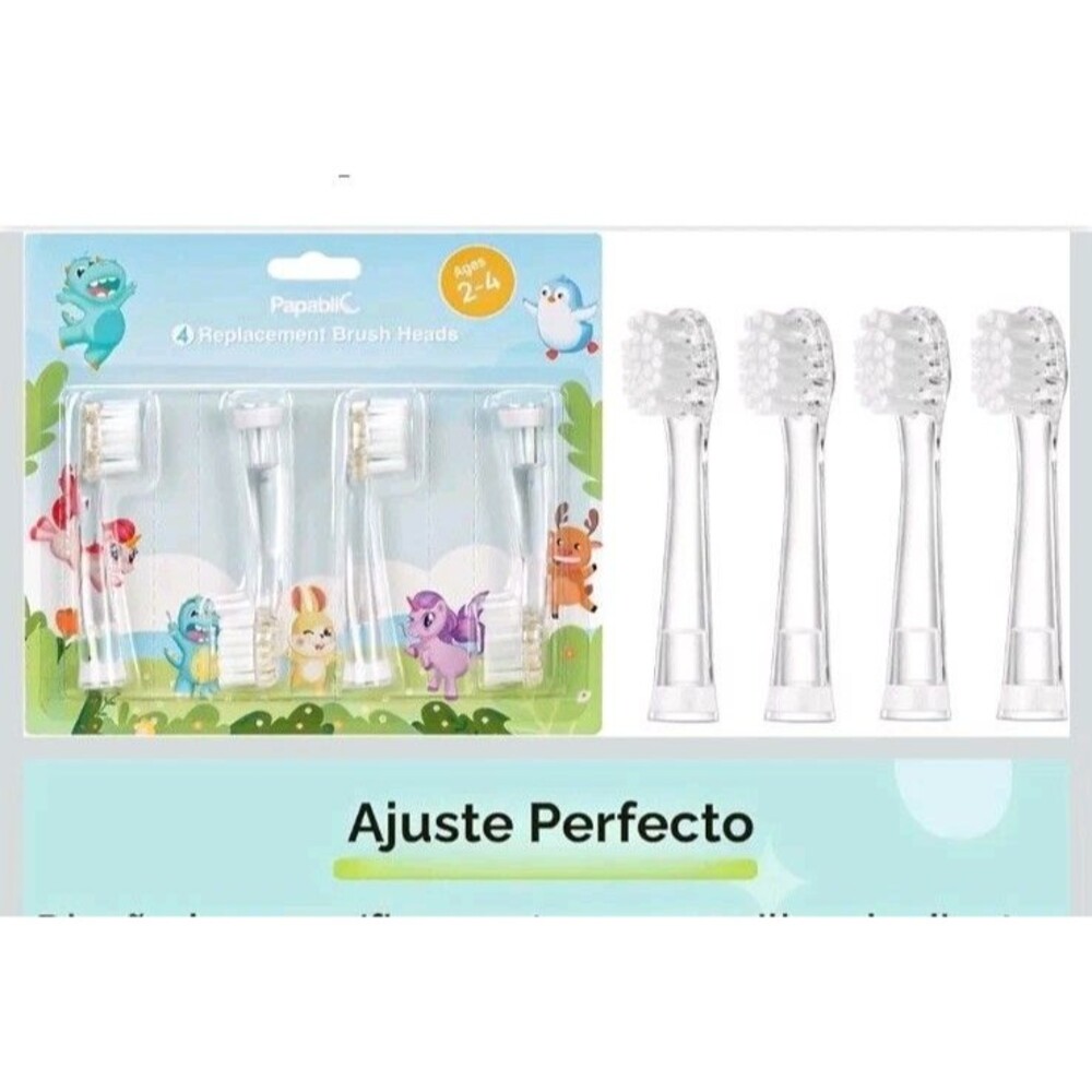 Baby Toothbrush Heads Compatible with Papablic BabyHandy/Toddler Sonic 4pk
